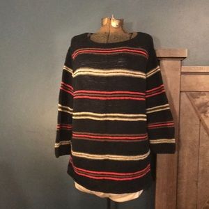Ralph Lauren Black Stripe Knit Sweater Sz XL - Perfect for Fall! 🍁